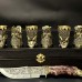 Набір "Царський улов" 6 чарок з ножом в кейсі Набір "Царський улов" 6 чарок з ножом в кейсі