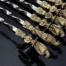 Набір шампурів "Птахи з тризубом" в шкіряному сагайдаку Набір шампурів "Птахи з тризубом" в шкіряному сагайдаку
